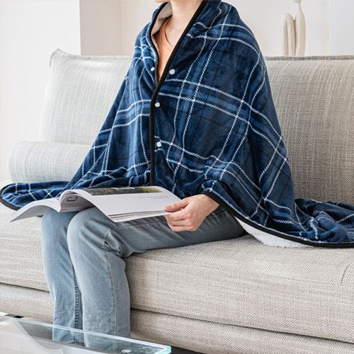Flannel and Sherpa Shawl Blanket